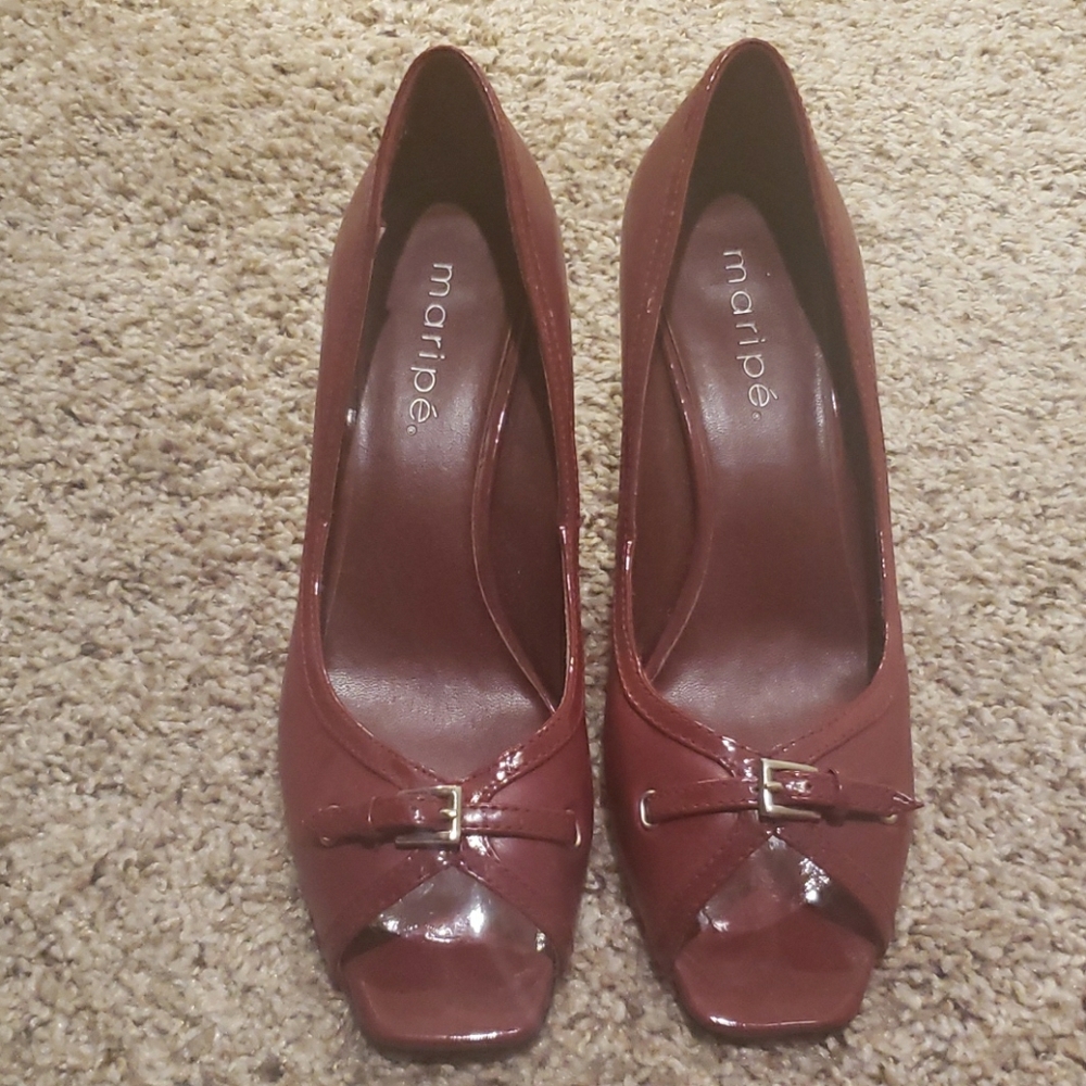 Red/Maroon heels open toe